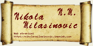 Nikola Milašinović vizit kartica
